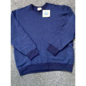 L.L Bean Men's 100% Lambswool Pullover Navy Knit